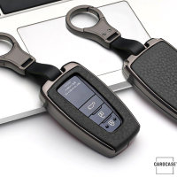 Cover Guscio / Copri-chiave Alluminio, Pelle compatibile con Toyota T5, T6 antracite/nero