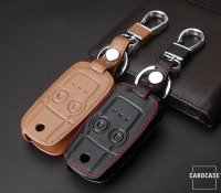 Leather key fob cover case fit for Honda H5 remote key black