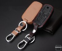 Leather key fob cover case fit for Honda H5 remote key black