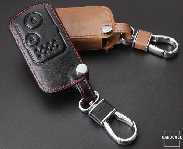 Leather key fob cover case fit for Honda H7 remote key black