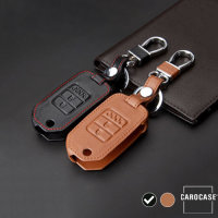 Leder Schlüssel Cover passend für Honda Schlüssel H9 schwarz