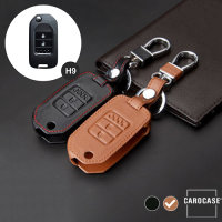 Leder Schlüssel Cover passend für Honda Schlüssel H9 braun