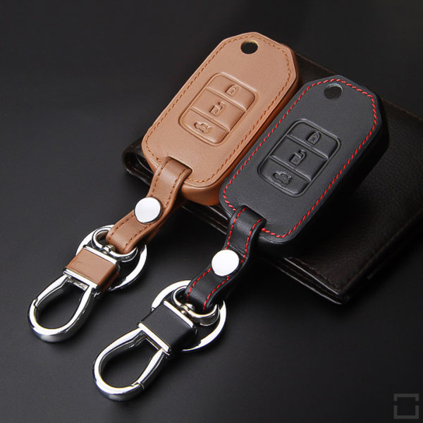 Leder Schlüssel Cover passend für Honda Schlüssel H10 braun