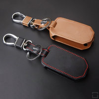 Leather key fob cover case fit for Honda H10 remote key brown
