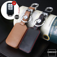 Leather key fob cover case fit for Honda H11 remote key brown