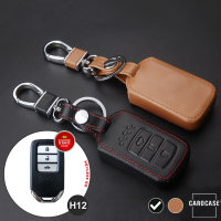 Leder Schlüssel Cover passend für Honda Schlüssel H12 schwarz