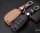 Leather key fob cover case fit for Hyundai D7 remote key black