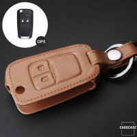 Coque de protection en cuir pour voiture Opel clé télécommande OP5 brun