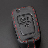 Cuero funda para llave de Opel OP6 negro