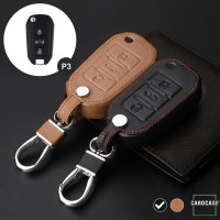 Leather key fob cover case fit for Opel, Citroen, Peugeot...