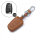 Leather key fob cover case fit for Hyundai D4 remote key brown