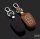 Coque de clé de Voiture (LEK2) en cuir compatible avec Hyundai clés incl. porte-clés - noir