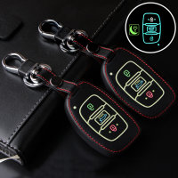 Leather key fob cover case fit for Hyundai D1 remote key black