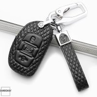 Leather key fob cover case fit for Hyundai D1 remote key black