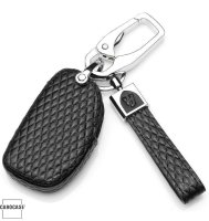 Leather key fob cover case fit for Hyundai D1 remote key black