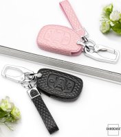 Leather key fob cover case fit for Hyundai D1 remote key rose