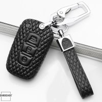 Leather key fob cover case fit for Hyundai D3 remote key black
