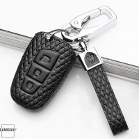 BLACK-ROSE Leder Schlüssel Cover für Hyundai Schlüssel schwarz LEK4-D4