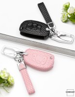 Leather key fob cover case fit for Hyundai D6 remote key rose