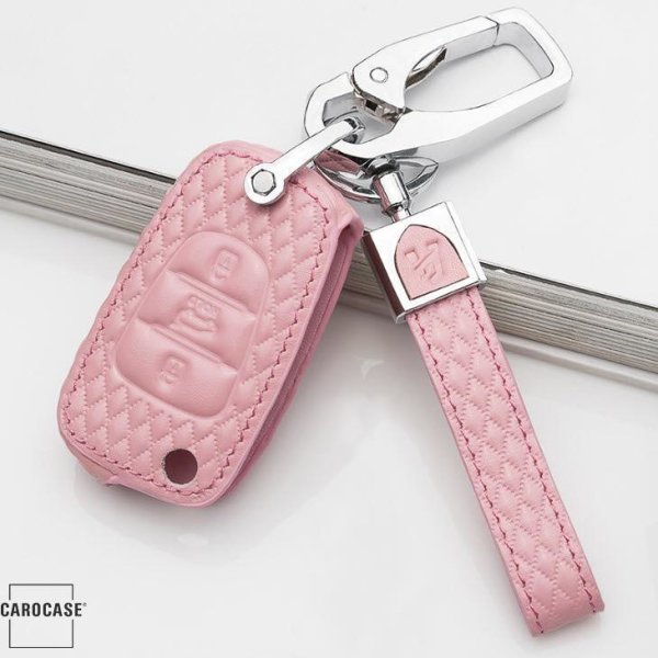 BLACK-ROSE Leder Schlüssel Cover für Hyundai Schlüssel rosa LEK4-D5