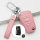 Leather key fob cover case fit for Toyota, Citroen, Peugeot T1 remote key rose