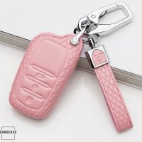 Leather key fob cover case fit for Toyota T4 remote key rose