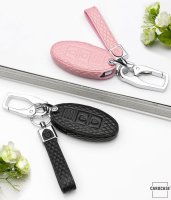 BLACK-ROSE Leder Schlüssel Cover für Nissan Schlüssel schwarz LEK4-N5