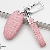 BLACK-ROSE Leder Schlüssel Cover für Nissan Schlüssel schwarz LEK4-N6