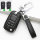 Leather key fob cover case fit for Opel OP5 remote key black