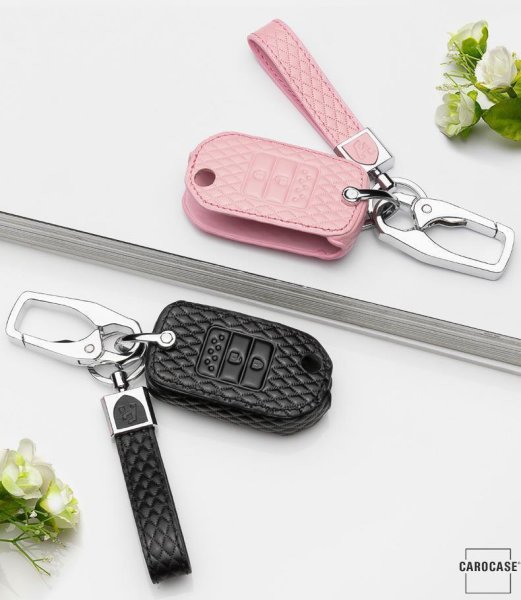 BLACK-ROSE Leder Schlüssel Cover für Honda Schlüssel rosa LEK4-H9