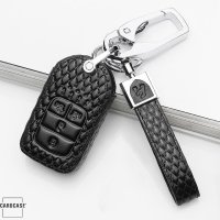 Leather key fob cover case fit for Honda H16 remote key black