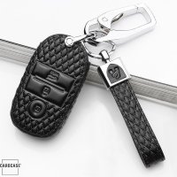 Leather key fob cover case fit for Kia K7 remote key black