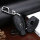 Leather key fob cover case fit for Mercedes-Benz M7 remote key black/black