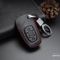 Leather key fob cover case fit for Audi AX1 remote key brown