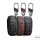 Premium Leder Schlüsselhülle / Schutzhülle (LEK18) passend für Audi Schlüssel inkl. Karabiner in der passenden Farbe - braun