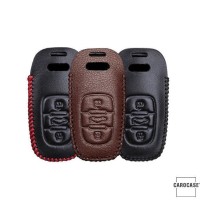 Leder Schlüssel Cover passend für Audi Schlüssel AX4 rosa