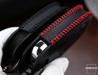Coque de protection en cuir pour voiture Audi clé télécommande AX4 rouge