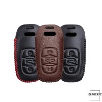 Leather key fob cover case fit for Audi AX4 remote key red