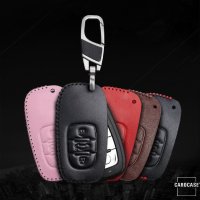 Leder Schlüssel Cover passend für Audi Schlüssel AX5 rot