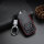 Leather key fob cover case fit for Audi AX6 remote key black/red