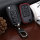 Cover Guscio / Copri-chiave Pelle compatibile con Volkswagen, Skoda, Seat V2 nero/rosso