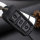 Leder Schlüssel Cover passend für Volkswagen Schlüssel V5 schwarz/schwarz