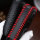 Leder Schlüssel Cover passend für Volkswagen Schlüssel V8X schwarz/rot