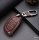 Leather key fob cover case fit for Hyundai D6 remote key black/red