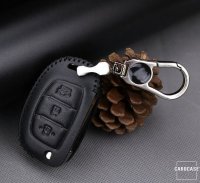 Cover Guscio / Copri-chiave Pelle compatibile con Hyundai D7 marrone