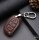 Leather key fob cover case fit for Hyundai D7 remote key brown