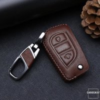 Coque de protection en cuir pour voiture Toyota, Citroen, Peugeot clé télécommande T1 noir/rouge