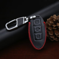 Cuero funda para llave de Nissan N6 negro/rojo