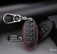 Leder Schlüssel Cover passend für Nissan Schlüssel N8 braun