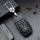 Leder Schlüssel Cover passend für Mercedes-Benz Schlüssel M9 schwarz/schwarz